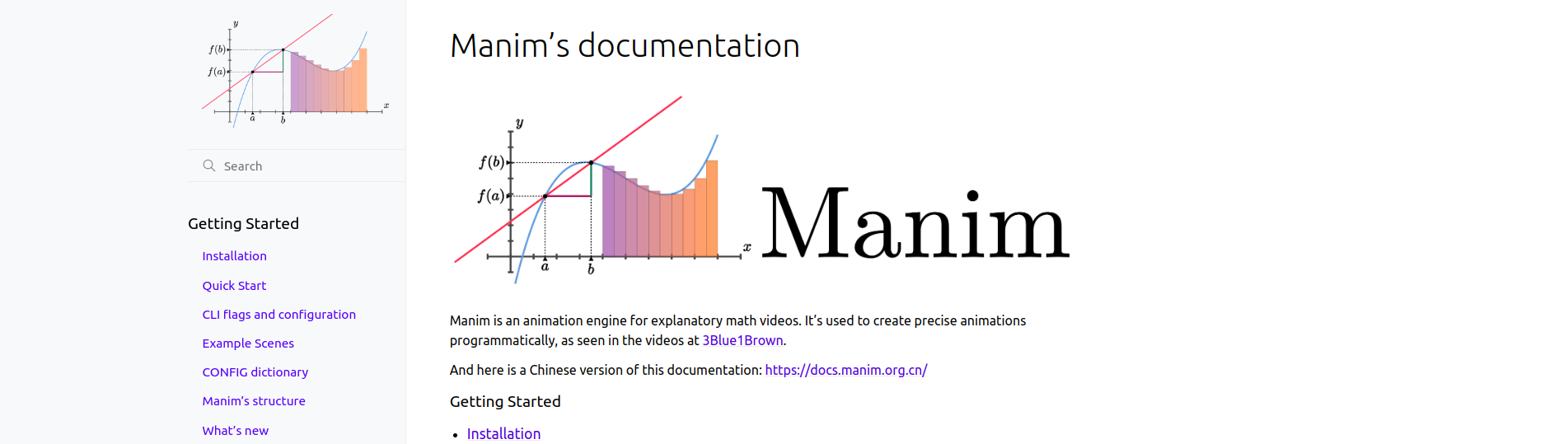 Manim GL Website